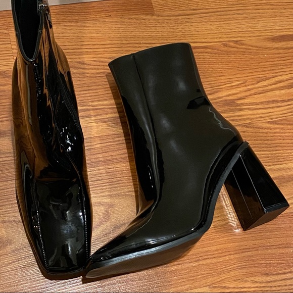 {Koi Footwear} Vegan Black Patent Boots - Picture 7 of 9